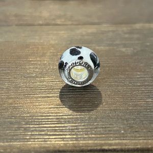 Pandora Charm White With Black Circles Murano Glass